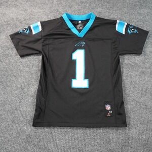 NFL Team Apparel Football Jersey Kids M Black Cam Newton Carolina Panthers 1